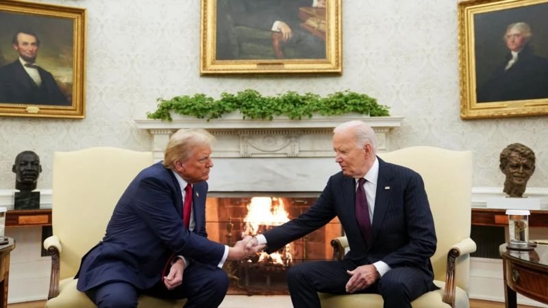 El regreso triunfal de Trump a Washington para una reunión que Biden nunca obtuvo.